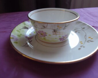 Azucarero/platillo Phoenix China con diseño poco común, años 30, fabricado en Inglaterra.