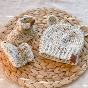 Baby Gift Set: Little Bear ears Beanie and Booties.