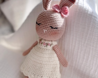 Crochet Bunny Milo and Hilda Rose