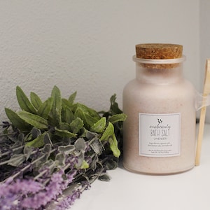 Bath Salt Jar, Lavender Bath Salt Himalayan Bath Salt Bath Salt with Lavender Essential Oil Lavender Epsom Bath Salt Bath Salt Gift image 3