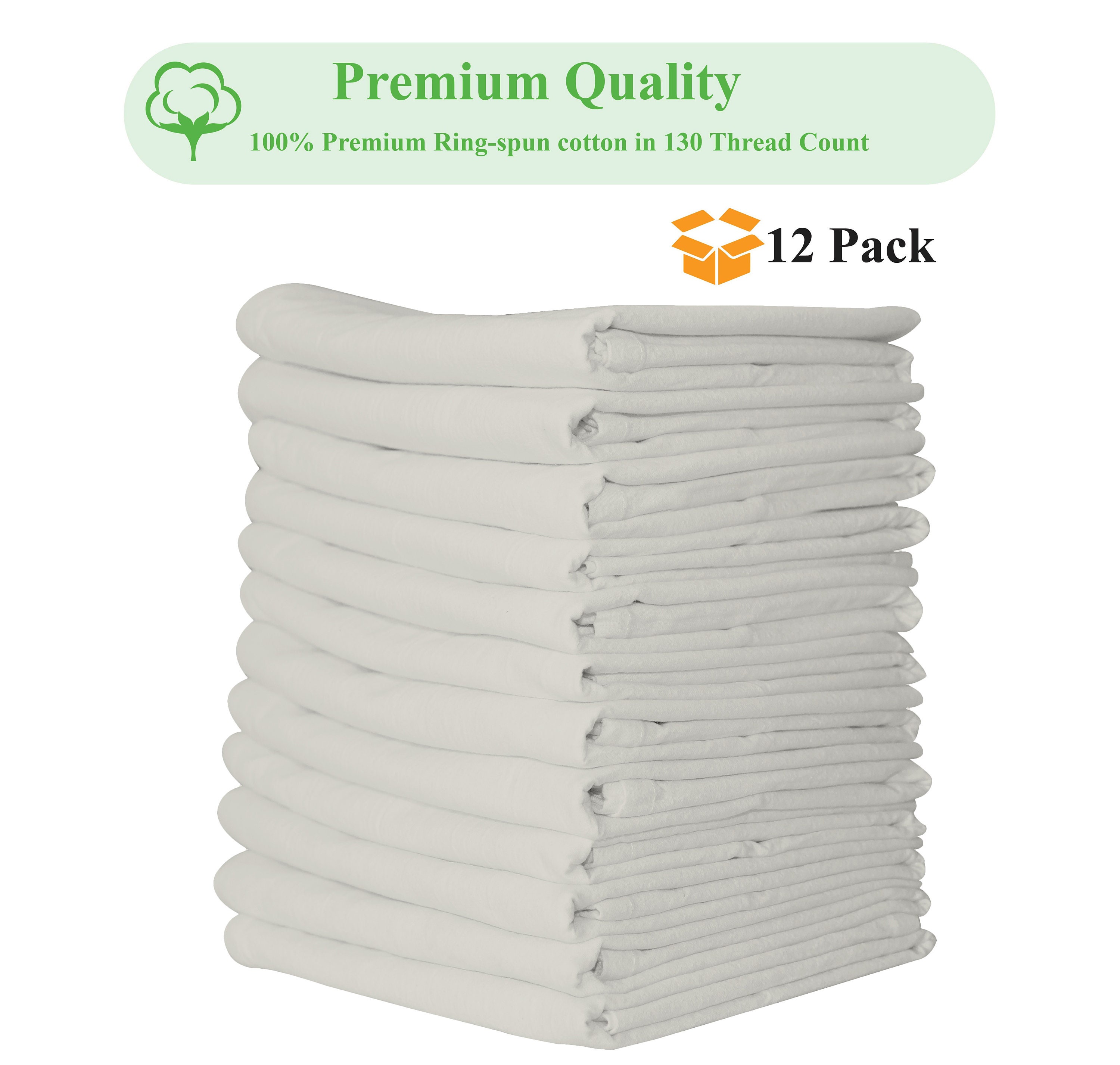 Toallas de cocina 12-Pack blanco & crema Dish Toallas 100% | Etsy