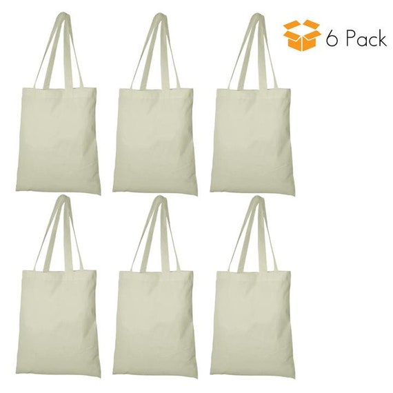 Cotton Reusable Grocery Shopping Tote Bags Natural Eco Friendly Plain 14 x 16/"