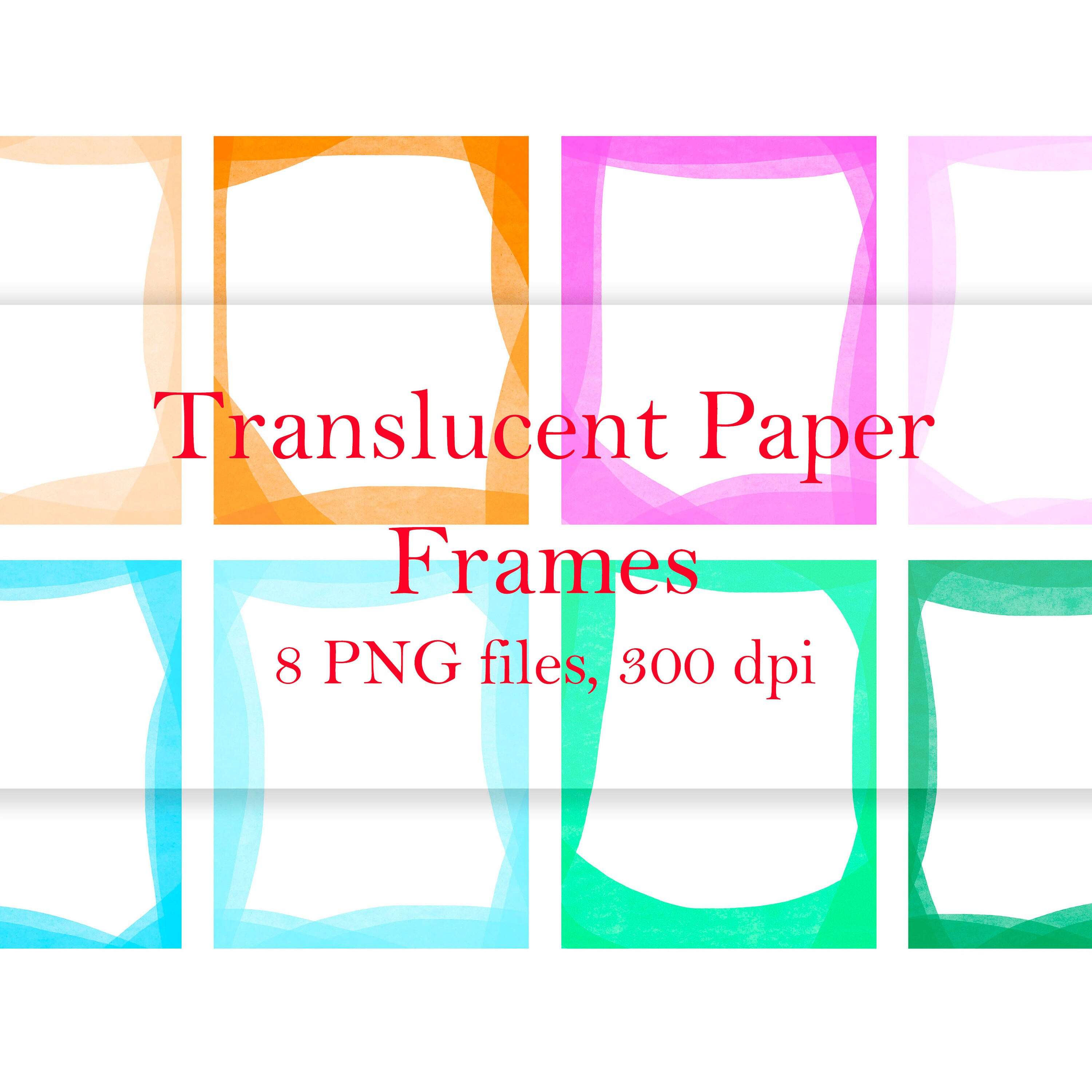 8 Png Transluzente Digitale Rander Abstrakte Clipart Etsy