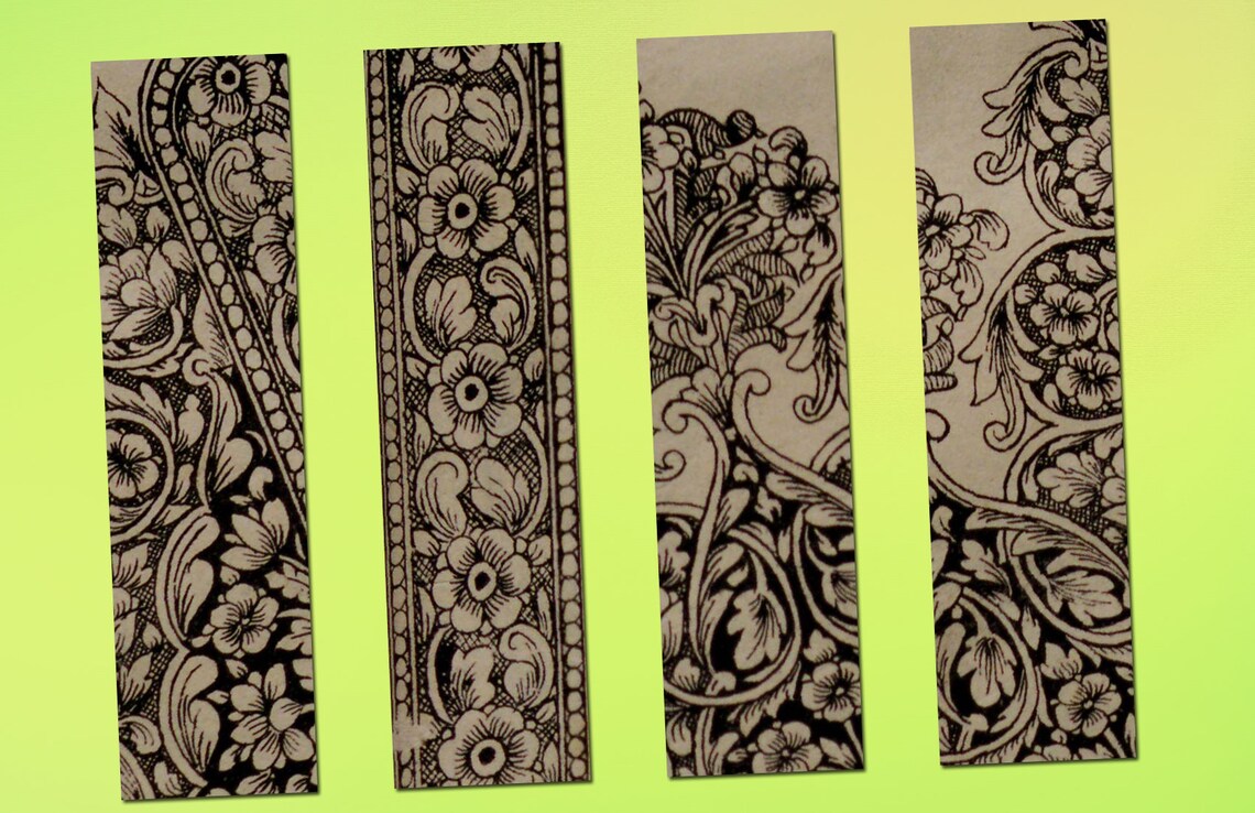 8 gothic floral gothic vintage syle printable bookmarks 33 etsy