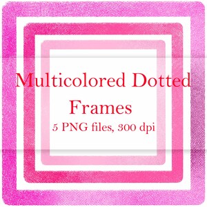 5 Png Gepunktet Farbe Quadrat Clipart Grenzen Farbe Spray Etsy