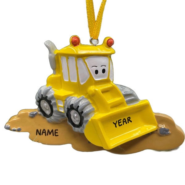 Construction Bulldozer Ornament Dozer Personalized Christmas Ornament Perfect Gift for Kids Custom Christmas Family Ornament - Kid Ornaments
