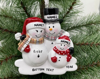 We are Expecting Family Ornament Personalized Family of 3 with New Baby Christmas Ornament Handwritten Ornament - Family of 3 Ornaments