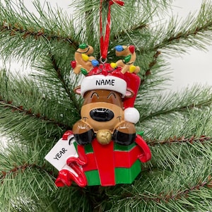 Baby Rentier in Box Ornament Personalisierte Baby Weihnachtsverzierung Geschenk für Kinder Benutzerdefinierte Weihnachten Familie Ornamente Baby Ornamente