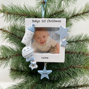 Personalized Baby's First Christmas Picture Frame Christmas Ornament Perfect Gift for Baby/Kid Custom Ornament - Christmas Ornament