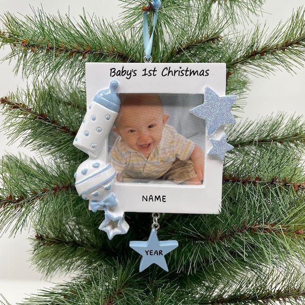 Personalized Baby's First Christmas Picture Frame Christmas Ornament Perfect Gift for Baby/Kid Custom Ornament - Christmas Ornament