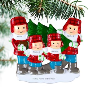 Tree Lot Family Ornament Personalized Ornament Family of 3 4 5 Christmas Ornament Christmas Gift - Christmas Ornaments