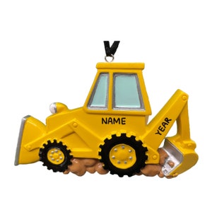 Personalized Excavator Christmas Ornament, Custom Excavator Ornament