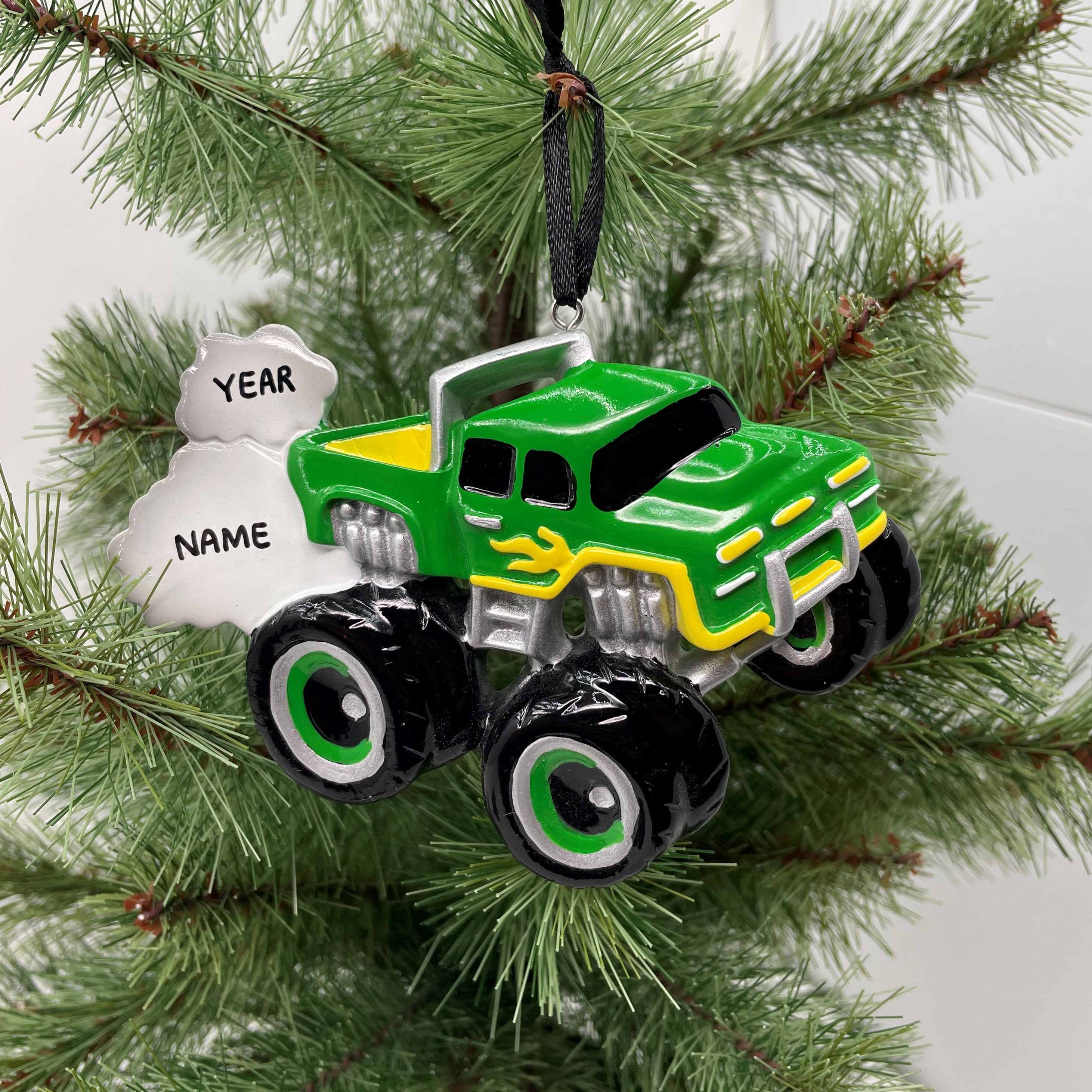 Red Monster Truck Personalized Christmas Ornament Perfect Gift Etsy
