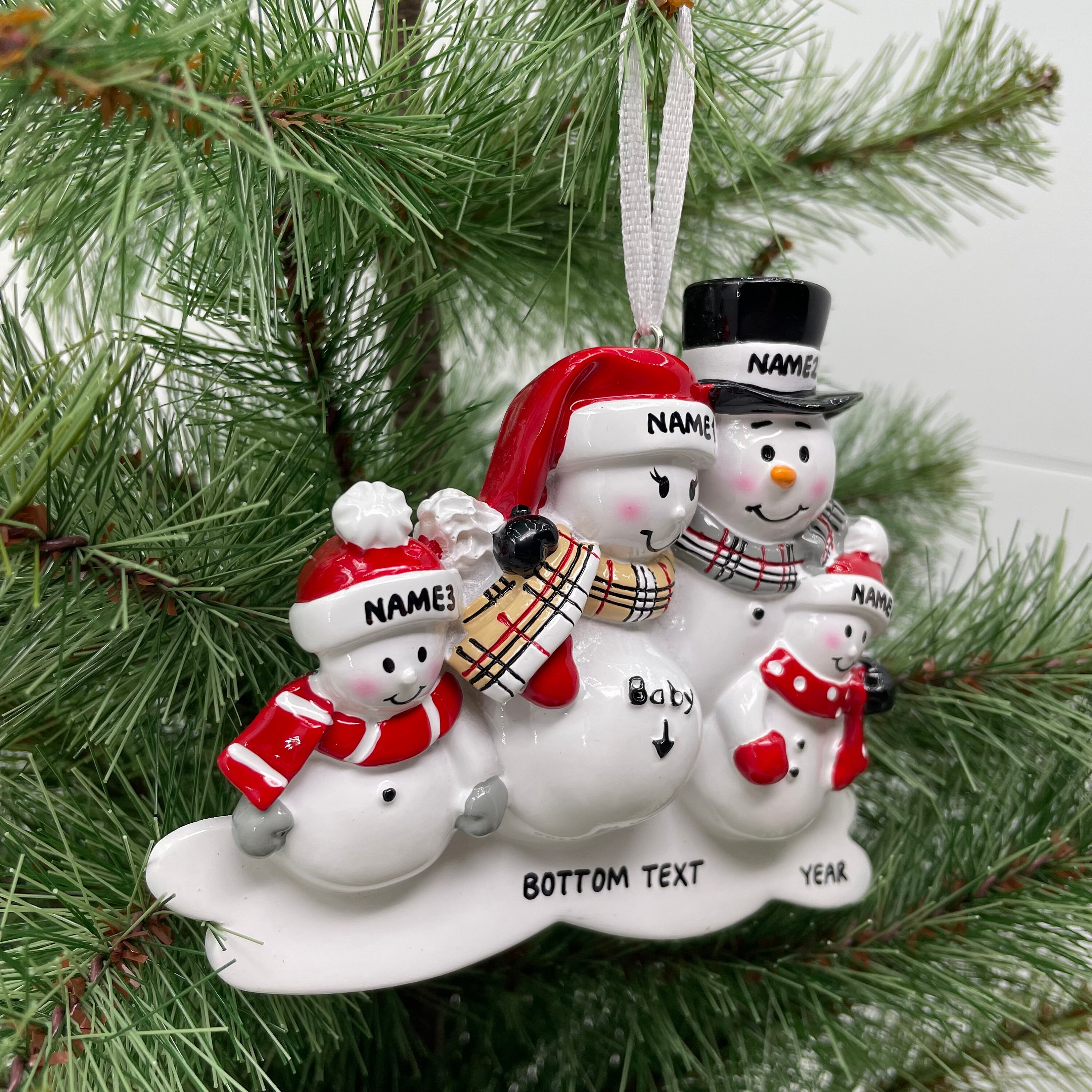 We Are Expecting Family Ornament Personalized Pregnant Snowman Family ...