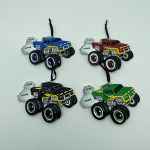 Blue/Red/Black/Green Monster Truck Personalized Christmas Ornament Perfect for Kids Custom Christmas Family Ornaments - Kid Ornaments