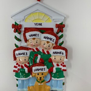 Personalized Family of 4 With Dog Ornament Family Ornament Christmas ...