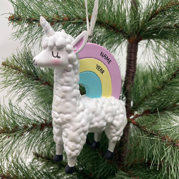 Llamacorn Personalized Christmas Ornament Lama Ornament Perfect Gift for Kids Custom Christmas Family Ornaments - Christmas Ornaments