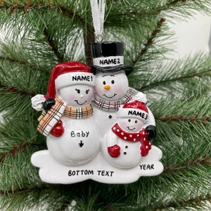 Wir erwarten Familie Ornament Personalisierte Schwangere Schneemann Familie mit 2 3 4 5 2 3 4 5 neuen Baby handgeschriebenen Verzierung Weihnachtsverzierungen