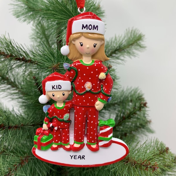 Single Mom with Kids Children Personalized Christmas Ornament Family Gift - Single Parent Ornaments