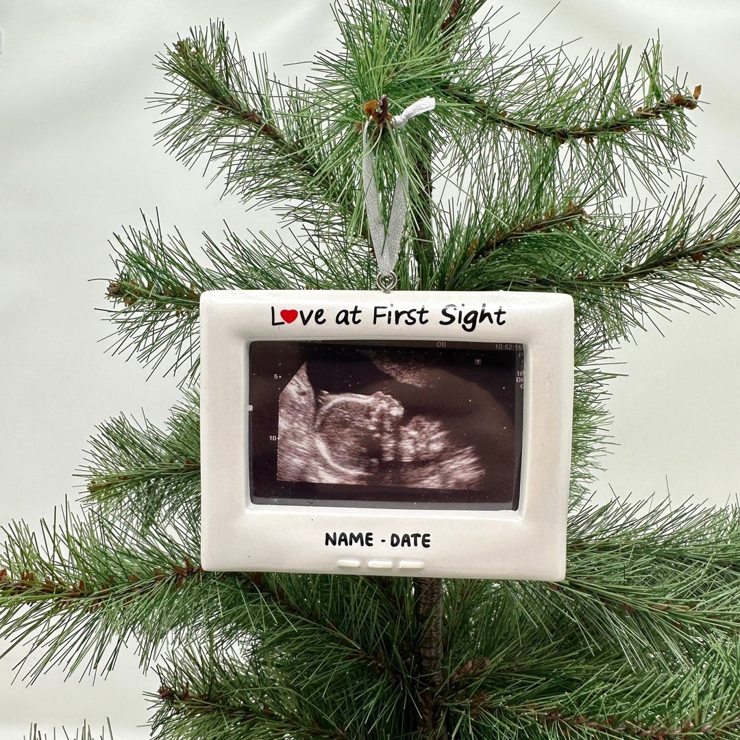 Baby Ultrasound Picture Frame Christmas Ornament With Stand, Love at