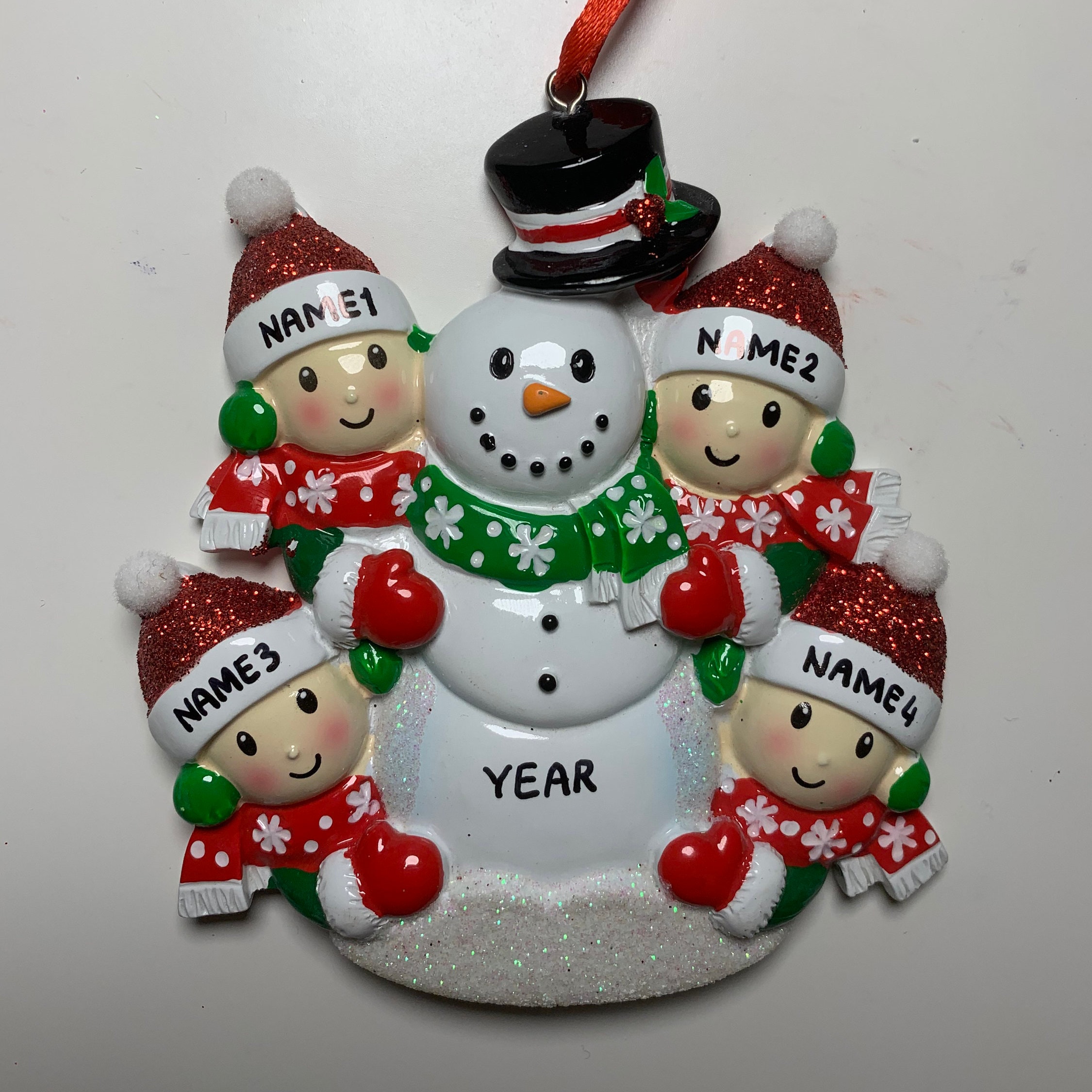 Snowman Family Ornament Personalized Ornament Family of 2 3 4 5 ...