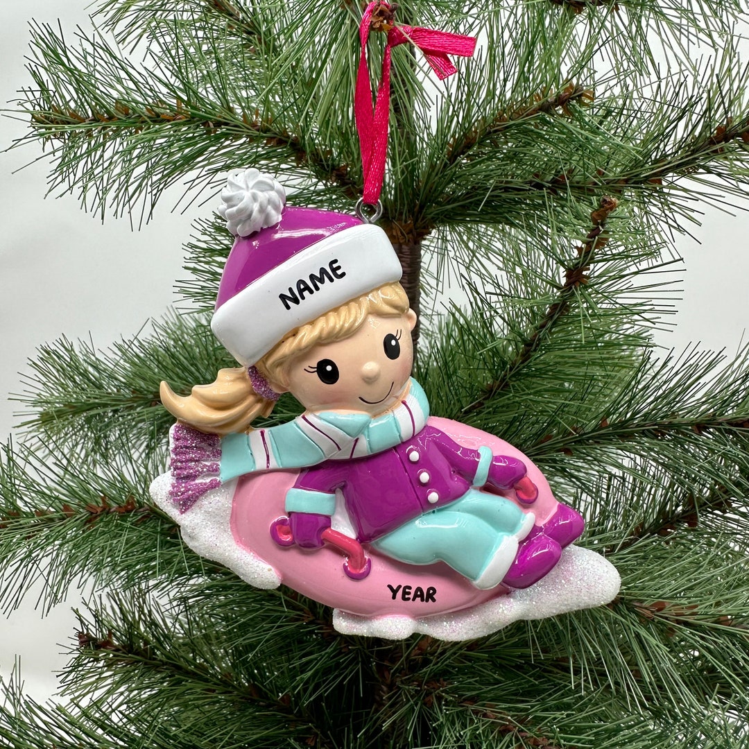 Girl Snow Tubing Personalized Ornament Christmas Ornament Perfect Gift for Kids Custom Family