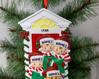 Personalized Family of 3 with Dog Ornament Personalized Family Ornament Christmas Ornament Pet Ornament Handwritten Ornament - Family of 3