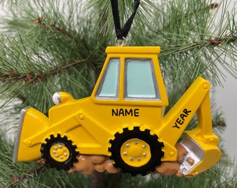 Construction Ornaments Excavator Ornament Backhoe Personalized Christmas Ornament Perfect Gift for Kids Custom Family - Christmas Ornaments