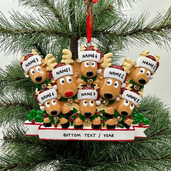 Reindeer family ornament set