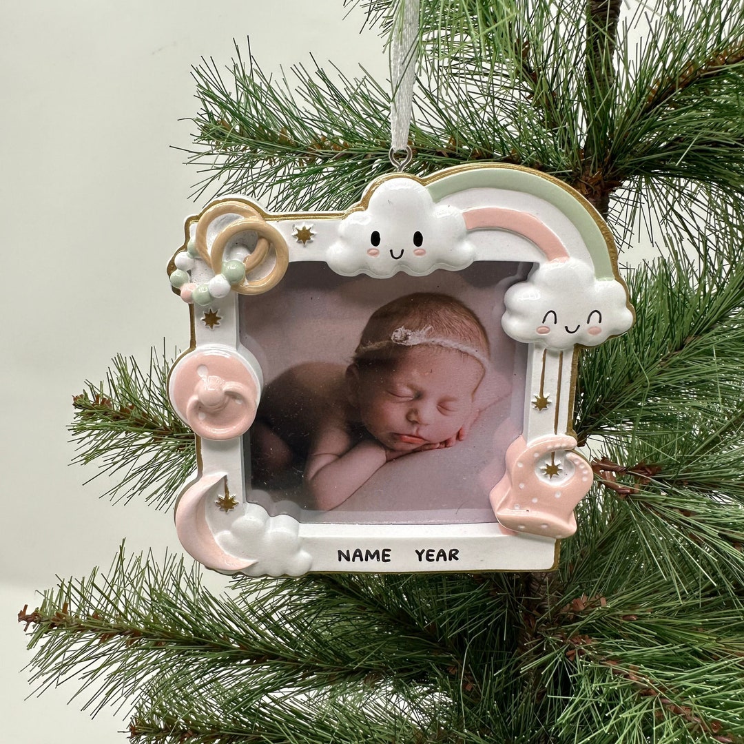 Picture Frame Christmas Ornament With Stand Perfect Gift Baby Kid
