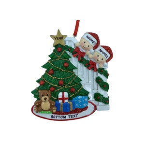 Peeking Family Ornament Personalized Ornament for Christmas Family of 2 3 4 5 6 7 8 9 Custom Ornament - Family of 2