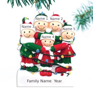 Tangled In Light Family Ornament Personalized Ornament Family of  2 3 4 5 Hand Personalized Christmas Ornament Gift - Family of 5 Ornaments