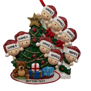 Peeking Family Ornament Personalized Ornament for Christmas Family of 2 3 4 5 6 7 8 9 Christmas Ornament - Family of 8 Ornaments