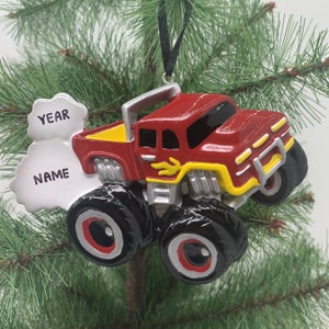 Red Monster Truck Personalized Christmas Ornament Perfect Gift for Kids Custom Christmas Family Ornaments - Kid Ornaments