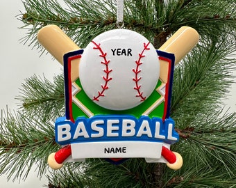Baseball Shield Ornament for Boy or Girl Ornament Sports Personalized Christmas Ornament Perfect Gift Kids Custom Family - Kid Ornaments