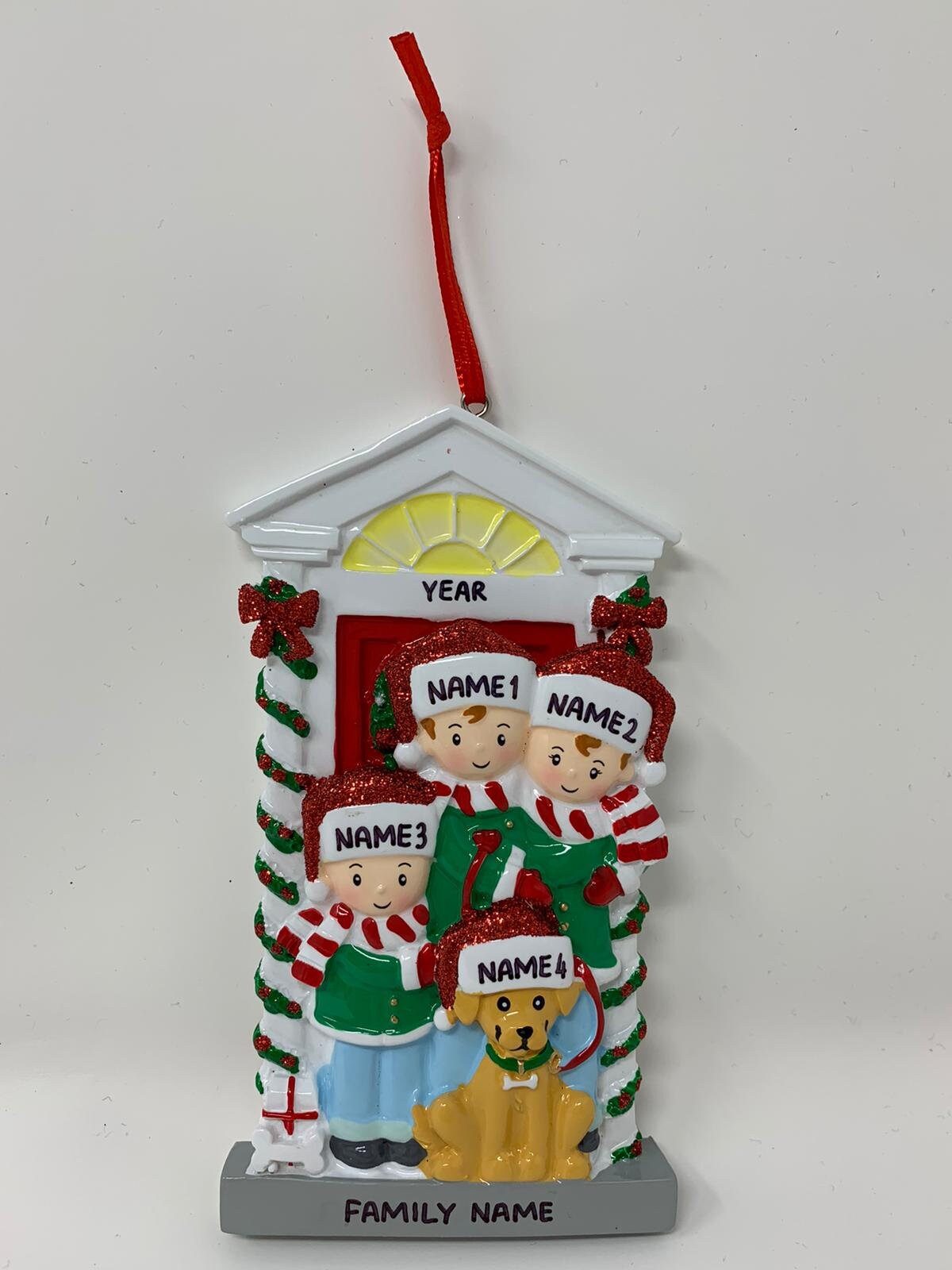 Personalized Family of 3 With Dog Ornament Family Ornament Christmas ...