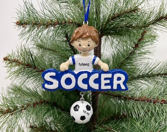 Soccer Ornament Sports Ornament Personalized Christmas Ornament Perfect Gift for Kids Custom Christmas Family Ornaments - Sports Ornaments