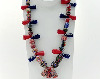 Glass beads | Feather beads | Handmade pearls | Unique pearls | Chain strand | Vintage | Java Beads | Ethno Chic | BeadsCompany SN31