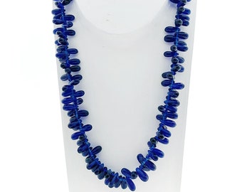 Bohemian glass beads | Drop shape | Blue | Bohemian | Handmade | Vintage | BeadsCompany SN13