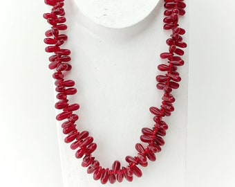 Bohemian glass beads | Drop shape | Red | Bohemian | Handmade | Vintage | BeadsCompany SN20