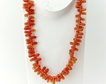 Bohemian glass beads | Drop shape | Orange | Bohemian | Handmade | Vintage | BeadsCompany SN18