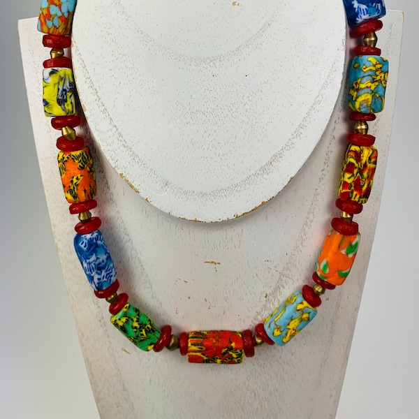 Kette Kroba Recycling Glass Ghana Ethno Beads Handmade Necklace Necklace Ethno Chic