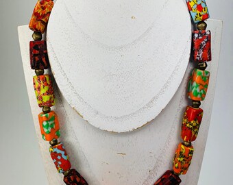 Necklace Kroba Recycled Glass Ghana Ethno Beads Handmade Necklace Necklace Ethno Chic