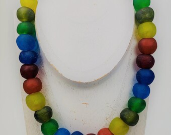 Necklace Kroba Recycled Glass Ghana Ethno Beads Handmade Necklace Necklace Ethno Chic