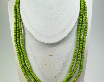 Long Glass Bead Necklace Seedbeads Glass Beads