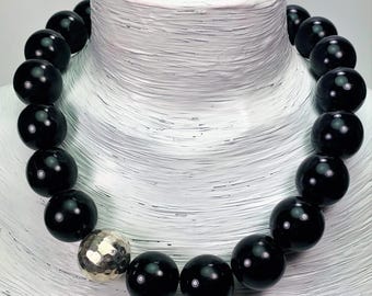 Necklace Horn Silver 925 Handmade Unique Necklace Tribal Beads