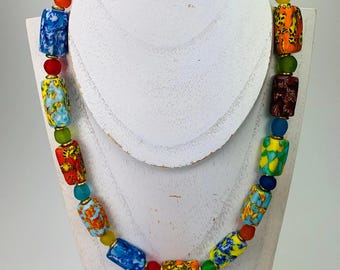Necklace Kroba Recycled Glass Ghana Ethno Beads Handmade Necklace Necklace Ethno Chic