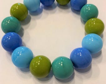 Bohemian Glass Bead Bracelet Unique Bracelet