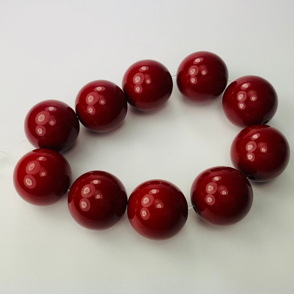 10 Perlen Resin | Harz Ethno Beads Red