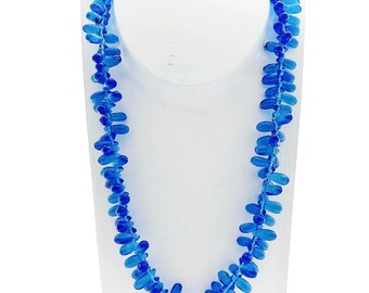 Bohemian glass beads | Teardrop shape | Blue | Bohemian | Handmade | Vintage | BeadsCompany SN15